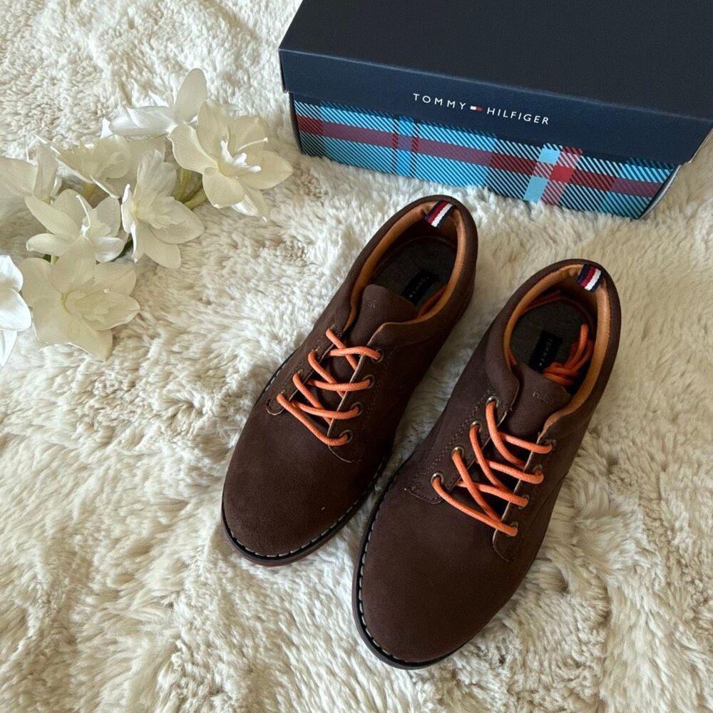 Tommy Hilfiger John Lace Dark Brown Boys Shoes Youth Size US 3